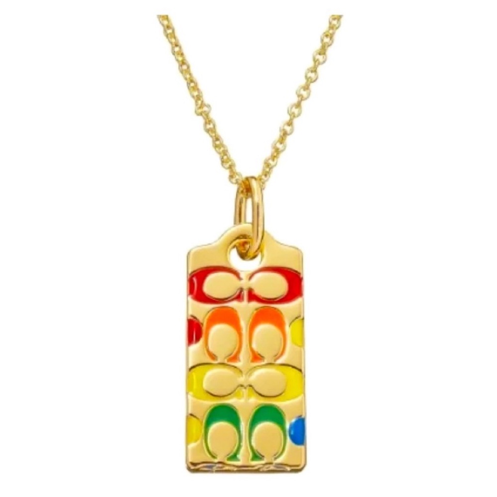 NWT COACH Quilted C Tag Pendant